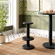 Neo 15 Inch Round Indoor - Outdoor Patio Wood Bar Stools in Black