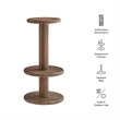 Neo 15 Inch Round Indoor - Outdoor Patio Wood Bar Stools in Cocoa Brown