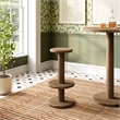 Neo 15 Inch Round Indoor - Outdoor Patio Wood Bar Stools in Cocoa Brown