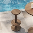 Neo 15 Inch Round Indoor - Outdoor Patio Wood Bar Stools in Cocoa Brown