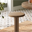 Neo 15 Inch Round Indoor - Outdoor Patio Wood Bar Stools in Cocoa Brown