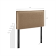 Camille Upholstered Linen Blend Twin Size Headboard in Almond