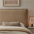 Camille Upholstered Linen Blend Twin Size Headboard in Almond