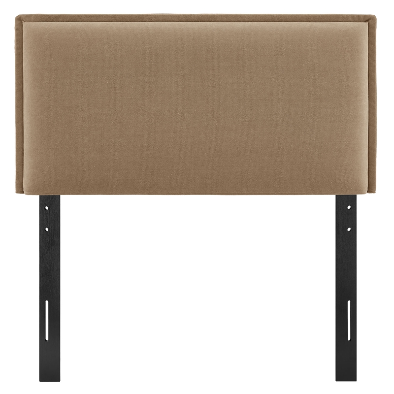 Camille Upholstered Linen Blend Twin Size Headboard in Almond
