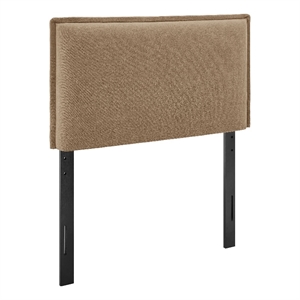 Camille Upholstered Linen Blend Twin Size Headboard in Almond