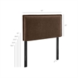 Camille Upholstered Linen Blend Twin Size Headboard in Cocoa