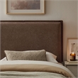 Camille Upholstered Linen Blend Twin Size Headboard in Cocoa