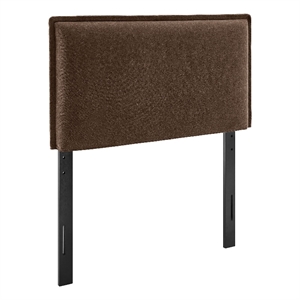 Camille Upholstered Linen Blend Twin Size Headboard in Cocoa
