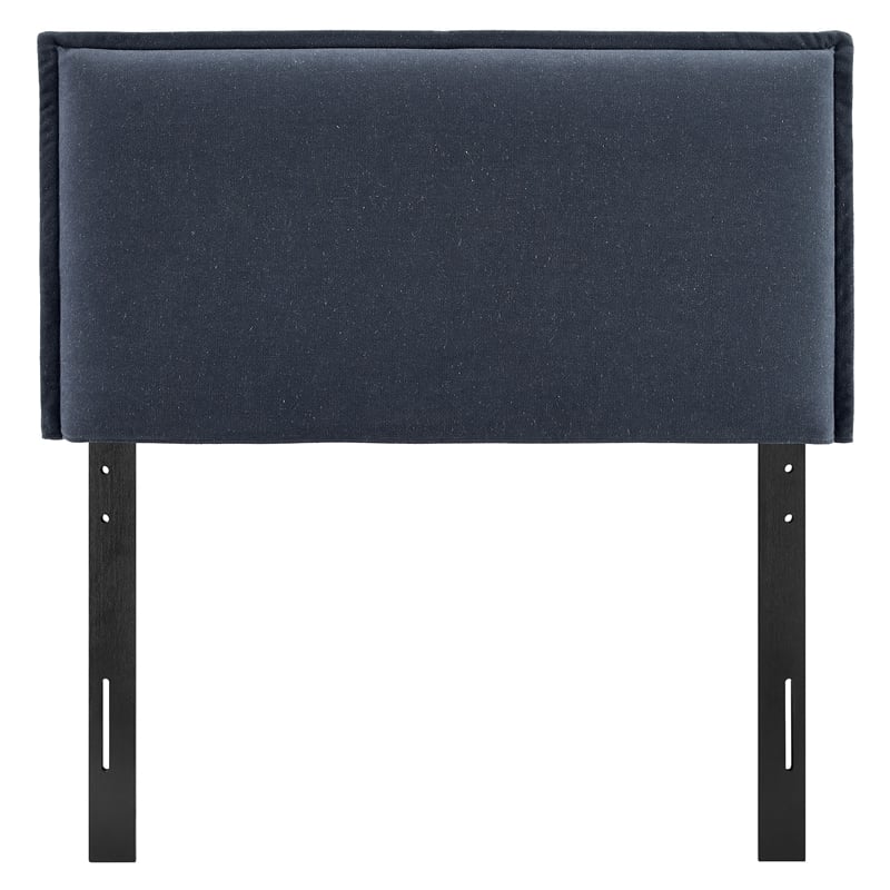 Camille Upholstered Linen Blend Twin Size Headboard in Denim