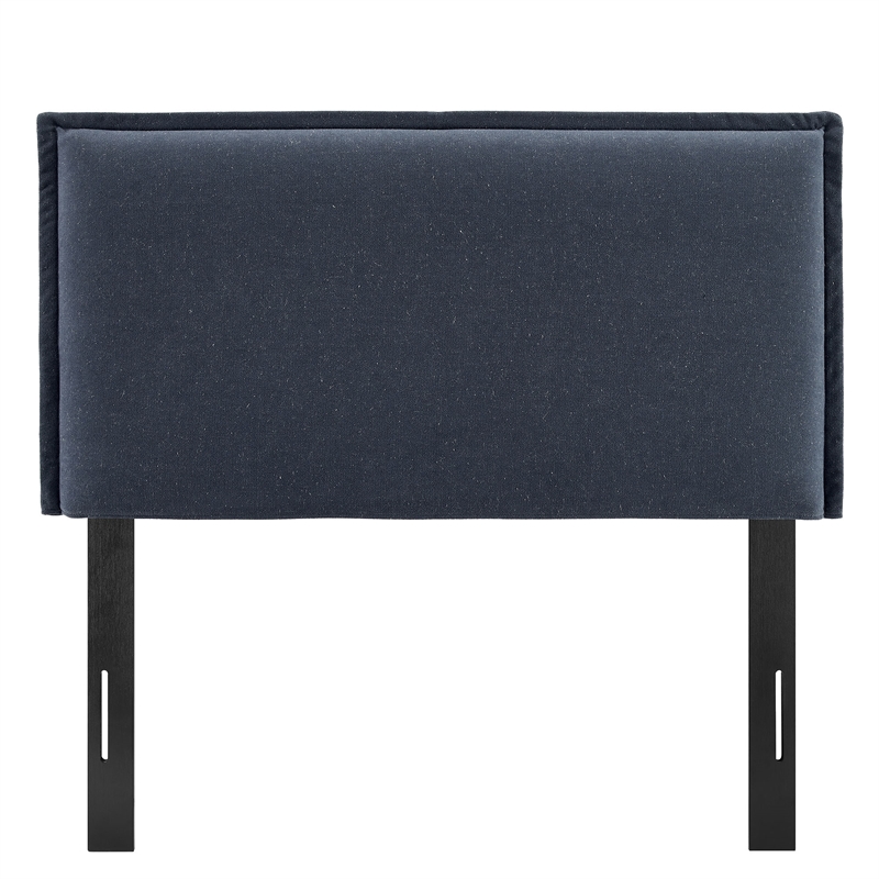 Camille Upholstered Linen Blend Twin Size Headboard in Denim