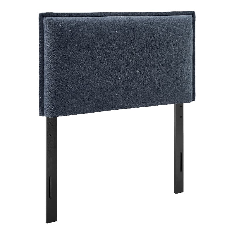 Camille Upholstered Linen Blend Twin Size Headboard in Denim