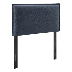 Camille Upholstered Linen Blend Twin Size Headboard in Denim