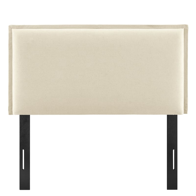 Camille Upholstered Linen Blend Twin Size Headboard in Linen