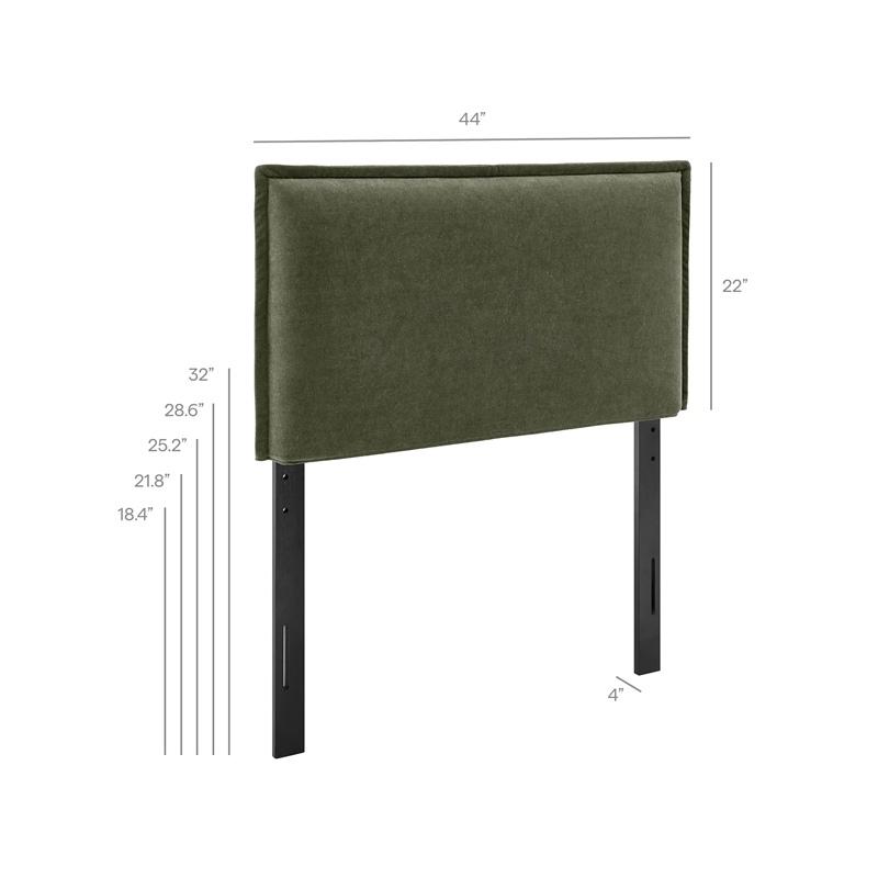 Camille Upholstered Linen Blend Twin Size Headboard in Sage