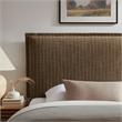 Camille Striped Linen Blend Twin Size Headboard in Earth Stripe