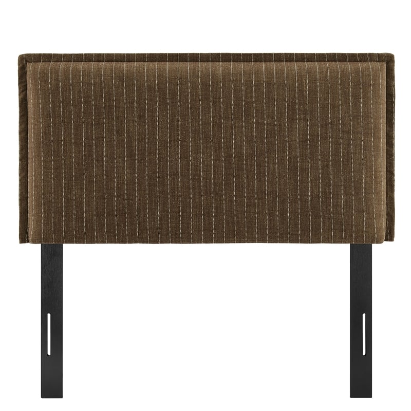 Camille Striped Linen Blend Twin Size Headboard in Earth Stripe