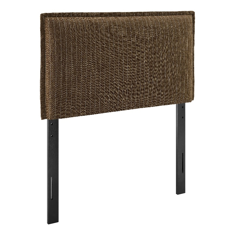 Camille Striped Linen Blend Twin Size Headboard in Earth Stripe