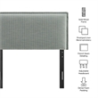 Camille Striped Linen Blend Twin Size Headboard in Spa Blue Stripe