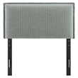 Camille Striped Linen Blend Twin Size Headboard in Spa Blue Stripe