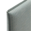 Camille Striped Linen Blend Twin Size Headboard in Spa Blue Stripe