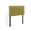 Camille Checkered Linen Blend Twin Size Headboard in Artichoke Windowpane Check