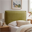 Camille Checkered Linen Blend Twin Size Headboard in Artichoke Windowpane Check