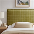 Camille Checkered Linen Blend Twin Size Headboard in Artichoke Windowpane Check