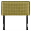 Camille Checkered Linen Blend Twin Size Headboard in Artichoke Windowpane Check