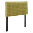 Camille Checkered Linen Blend Twin Size Headboard in Artichoke Windowpane Check