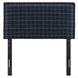 Camille Checkered Linen Blend Twin Size Headboard in Denim Windowpane Check
