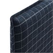 Camille Checkered Linen Blend Twin Size Headboard in Denim Windowpane Check
