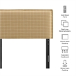 Camille Checkered Linen Blend Twin Size Headboard in Hemp Windowpane Check