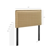 Camille Checkered Linen Blend Twin Size Headboard in Hemp Windowpane Check