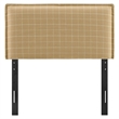 Camille Checkered Linen Blend Twin Size Headboard in Hemp Windowpane Check