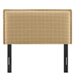 Camille Checkered Linen Blend Twin Size Headboard in Hemp Windowpane Check
