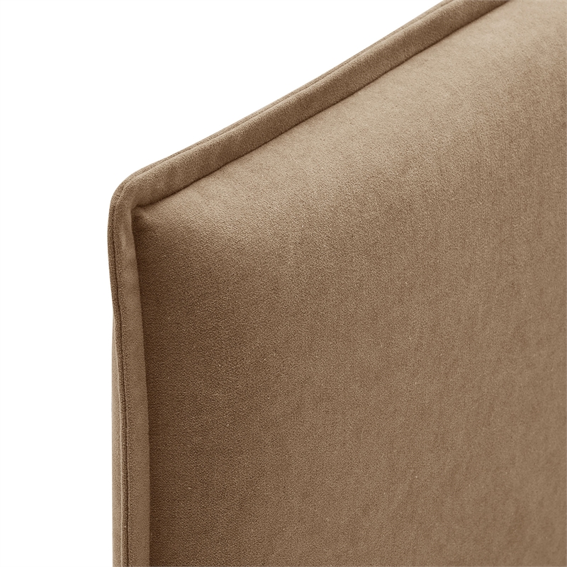 Camille Upholstered Linen Blend Full Size Headboard in Almond