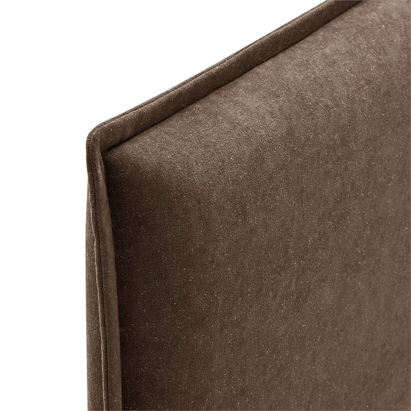 Camille Upholstered Linen Blend Full Size Headboard in Cocoa