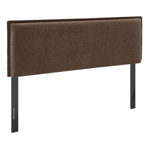 Camille Upholstered Linen Blend Full Size Headboard in Cocoa