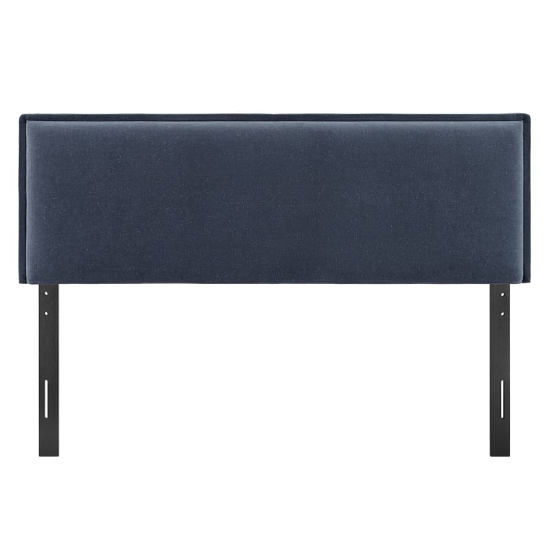 Camille Upholstered Linen Blend Full Size Headboard in Denim