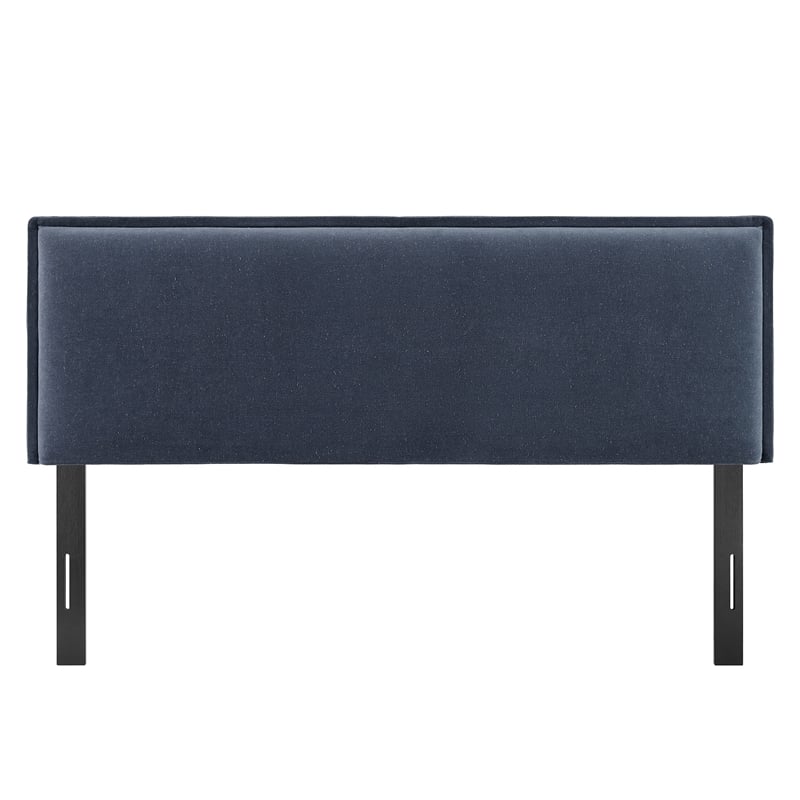 Camille Upholstered Linen Blend Full Size Headboard in Denim