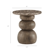 Pietra Indoor Outdoor Round Side Table in Dark Emperador Marble