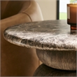 Pietra Indoor Outdoor Round Side Table in Dark Emperador Marble