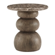 Pietra Indoor Outdoor Round Side Table in Dark Emperador Marble
