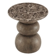 Pietra Indoor Outdoor Round Side Table in Dark Emperador Marble