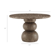 Pietra Indoor Outdoor Round Dining Table in Dark Emperador Marble