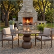 Pietra Indoor Outdoor Round Dining Table in Dark Emperador Marble