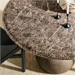 Pietra Indoor Outdoor Round Dining Table in Dark Emperador Marble