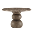 Pietra Indoor Outdoor Round Dining Table in Dark Emperador Marble
