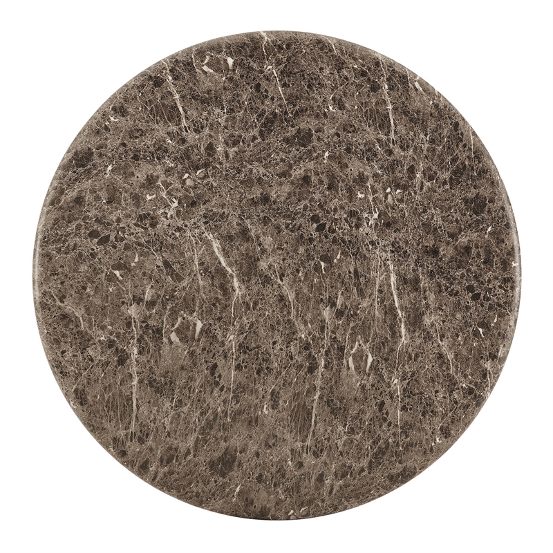 Pietra Indoor Outdoor Round Dining Table in Dark Emperador Marble