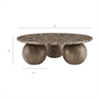 Pietra Indoor Outdoor Round Coffee Table in Dark Emperador Marble